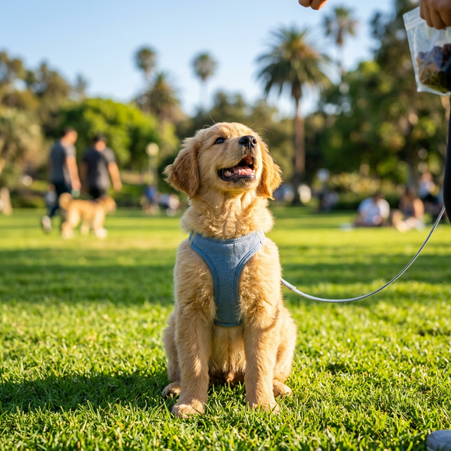 Puppy training milestone session with BestPuppy California trainer